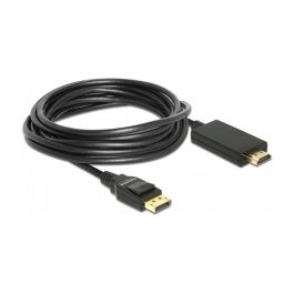 DeLOCK Cable 85319 DisplayPort 1.2 a HDMI Pasivo 5m, Macho a Macho, Negro, Resolución 4K UHD (3840x2160)