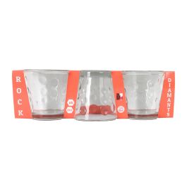 La Mediterranea Set 6 Vasos Rock Diamants 290cc (Alto 8,6 cm, Ancho 8,8 cm, Largo 8,8 cm) (6 Cajas)