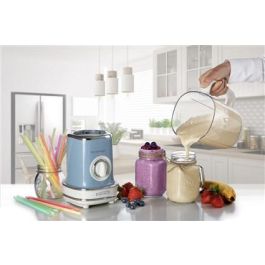 Ariete 568/15 Batidora de Vaso Vintage Azul con Jarra de 1.5L y 6 Cuchillas de Acero Inoxidable