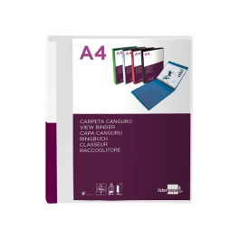 Liderpapel Carpeta Canguro 2 Anillas 25 mm Mixtas Polipropileno DIN A4 Transparente