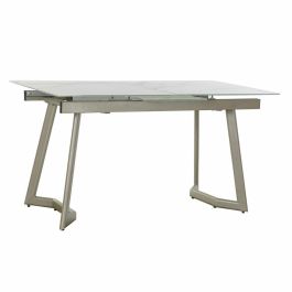 DKD Home Decor Mesa Comedor Extensible Glam de Cristal y Metal Dorado Blanco 140 x 80 x 76 cm Precio: 279.03084. SKU: S3032758