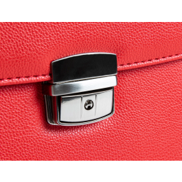 Q-connect Cartera Portadocumentos con Correa, Cierre Metálico, Departamentos Interiores, Polipiel, Color Rojo, 390x280 mm