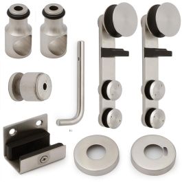 HERRAJES ALK Kit Herrajes Puerta Corredera Fenólico Cabina Sanitaria Simple Ø25mm hasta 120Kg para 8-12mm espesor Precio: 209.50000016. SKU: B196XZGFSW