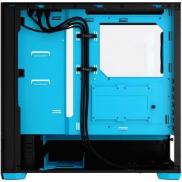 Fractal Design Pop Air RGB Cyan Core TG Clear Tint Torre PC, ATX, micro ATX, Mini-ITX, Cristal Templado, Negro/Cian