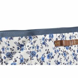 DKD Home Decor Cesta Shabby Poliéster Azul Blanco Colección Indigo 30 x 30 x 40 cm