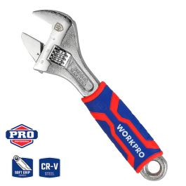 Workpro Llave ajustable 150mm acero al cromo-vanadio, mango bimaterial, resistente al óxido Workpro Llave ajustable 150mm acero al cromo-vanadio, mango bimaterial, resistente al óxido