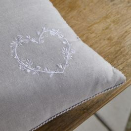 Cojín - HOY - CHARME - Chambray x Petite broderie Constance - 40 x 40 cm