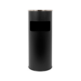 Q-connect Cenicero papelera metalico negro 61,5x25 cm capacidad + de 10 L