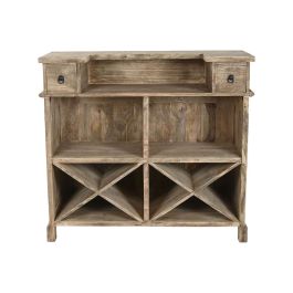 DKD Home Decor Mueble Bar Indio Madera Mango Natural con 2 Cajones y 2 Estanterías 50x109x120cm DKD Home Decor Mueble Bar Indio Madera Mango Natural con 2 Cajones y 2 Estanterías 50x109x120cm