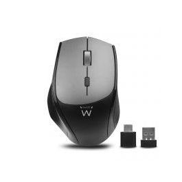 Ewent Ratón Inalámbrico EW3245 Conexión Dual USB-C/USB-A, 2400 PPP, Clic Silencioso, 7 Botones