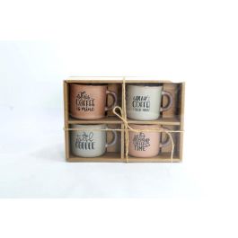 Cafe Scandi DKD Home Decor Azul Rosa 6 x 7 x 7.6 cm Set de 4