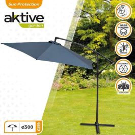 Parasol Aktive Gris 300 cm Ø 4,2 cm Aluminio Parasol Aktive Gris 300 cm Ø 4,2 cm Aluminio