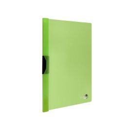 Carpeta Liderpapel Dossier Pinza Lateral Polipropileno Din A4 Verde Translucido 60 Hojas Pinza Deslizante