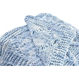 DKD Home Decor Plaid Alpino Poliéster Azul Celeste 125x150 cm 580 gsm (2 Unidades)