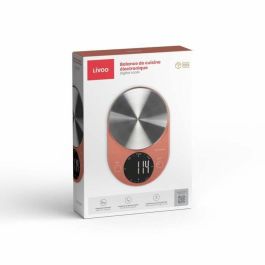 Livoo DOM493T Báscula de Cocina Electrónica Digital, ideal para pesar alimentos e ingredientes, color Terracota