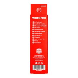 Workpro Cordón de Seguridad para Herramientas, 35 kg Carga Máxima, 27-200 cm Longitud, Cable de Acero 7x7, Mosquetón/Anilla