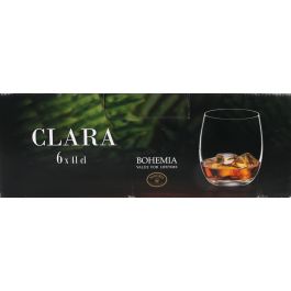 Bohemia Set de 6 Vasos de Cristal, Colección Clara, 410 cc (4 Cajas)