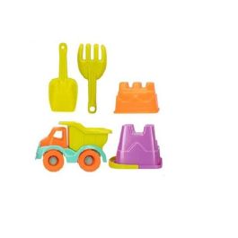 Set de playa con camión 21cm, cubo castillo y palas 20 cm Set de playa con camión 21cm, cubo castillo y palas 20 cm