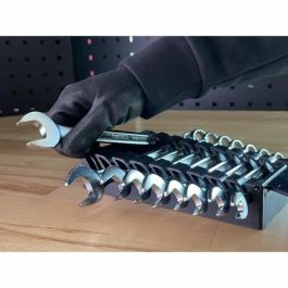 KS TOOLS 922.0043 Juego de Llaves Combinadas Métricas de Boca con Trinquete, 9 Piezas, 8-19 mm, Ángulo Horquilla Ojo 15°