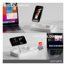 4smarts Qi2 Estación de Carga Inalámbrica Trident, Blanco, 25W