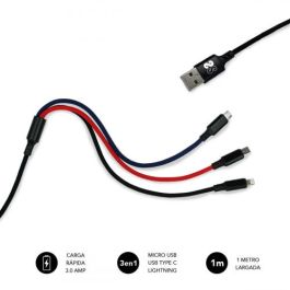 Cable Micro USB Subblim Premium 3in1 Azul Negro Rojo 1 m (1 unidad) Precio: 10.95000027. SKU: B17YK66B75