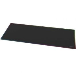 Mars Gaming MMP224 Alfombrilla Gaming XXL Negra 880x330x3mm, Superficie Nano-Textil Borde Rainbow y Base Antideslizante