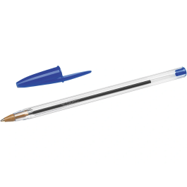 Bic Bolígrafo Cristal Original Tinta Azul Bolsa de 5 Unidades - Cuerpo Transparente, Punta 1mm, Trazo 0.4mm