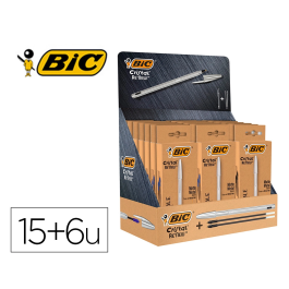 Boligrafo Bic Cristal Re´New Metal Expositor De 21 15X 997202 Metal Azul 6X 997201 Metal Negro 50X Bic Cristal Azul Sin Cargo Precio: 166.50000026. SKU: B1JDB2NM25