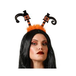 Diadema de Bruja con Cuernos Naranjas y Plumas Negras para Disfraz de Halloween Precio: 1.49999949. SKU: B1JT7JYZPP