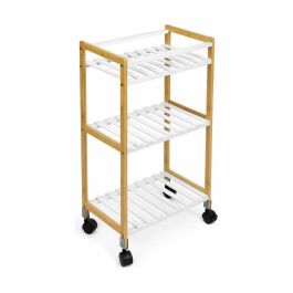 Carrito Verdulero Confortime Blanco Bambú 40 x 25 x 70 cm (2 Unidades) Carrito Verdulero Confortime Blanco Bambú 40 x 25 x 70 cm (2 Unidades)