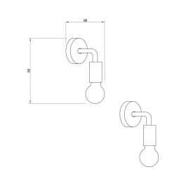 SKD-W1017 Aplique de Pared Springs Diseño Retro Elegante para Bombilla E27 - Ideal para Comedor, Dormitorio, Cocina, Salón, Restaurante