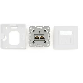 Digitus Toma de Red CAT 6A EA geschirmt 2xRJ45 Blanco