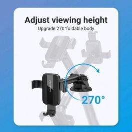 Vention KCOB0 Soporte de Smartphone para Coche con Ventosa Fuerte Ajustable, Brazo Extensible y Rotación 360°, para Teléfonos 4.7-7.2 Pulgadas, Negro