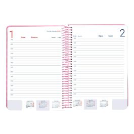 Agenda Espiral Liderpapel Syros A5 2025 Dia Pagina Colorrosa Papel 60 gr Catalan