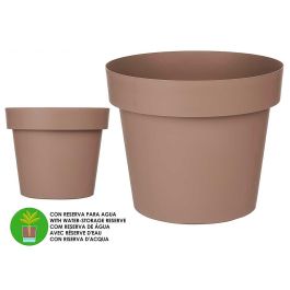 Maceta Plastico Marron Con Reserva Agua 35Cm Ibergarden (6 Unidades)