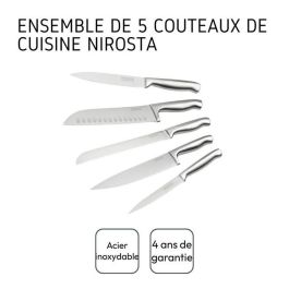 Nirosta FAC3176239998085 - Juego de 5 Cuchillos de Cocina Profesionales de Acero Inoxidable (24-33,5 cm)