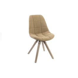DKD Home Decor Silla Scandi Marrón Natural Pino Poliéster Algodón Desmontable 55x85x47 cm, Altura Asiento 51cm (2 Unidades)