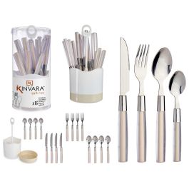 Set 16 Cubiertos Acero Inoxidable Mango Beige Kinvara - 11x25x11 cm (8 Unidades) Precio: 108.59000042. SKU: B163FASMTG