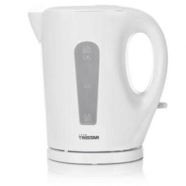 Tristar WK-3380 Hervidor de Agua Eléctrico 2200W, 1.7L, Blanco, Plástico Libre BPA, Apagado Automático, Anti-Ebullición Seco
