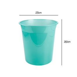 Liderpapel Papelera de plástico 13 litros menta translucido 275x285 mm