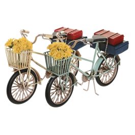 DKD Home Decor Vehiculo Decoracion Vintage Blanco Azul Celeste Metal Plastico 9 x 13.5 x 23 cm (4 Unidades)