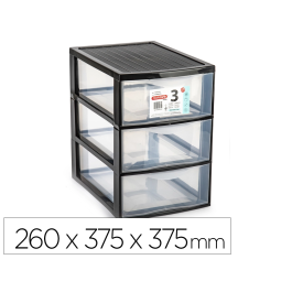Plasticforte Cajonera Ebro 3 cajones Color Negro 260x375x375 mm Precio: 20.9500005. SKU: B123M92WTC