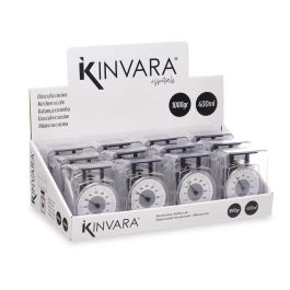Kinvara Báscula con Recipiente Transparente de 400 ml, Rectangular, 1 kg, Plástico, 11x16x9 cm (24 Unidades)