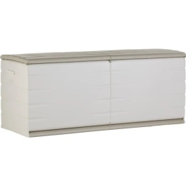 Plastiken 450L Caja con Cerradura Funcional y Estética Interior/Exterior con Ruedas Beige para Almacenamiento Multiusos