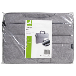 Q-connect Funda para Portátil 15,6'' con Asas Retractiles, Cremallera y 3 Bolsillos Exteriores, Gris