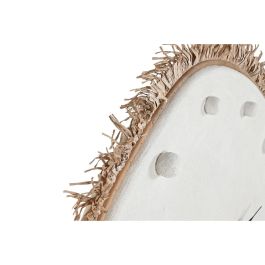 DKD Home Decor Reloj de Pared Scandi Grande Blanco Natural MDF Fibra 85x85 cm