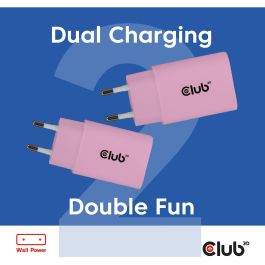 Club3D CAC-3021 Cargador USB-C 30W para dispositivos, Lifestyle Ladegerät, 2 unidades, color rosa