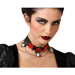 Collar Catrina Rojo Negro Rosas Y Calaveras Mujer Adulto Precio: 1.88999943. SKU: B15C753RVX