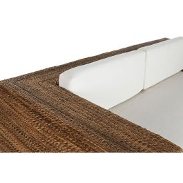 DKD Home Decor Banana 1c25 Sofá Item Home 3 Plazas con Cojines, Fibra y Teca Natural Blanco, 192x92x65 cm DKD Home Decor Banana 1c25 Sofá Item Home 3 Plazas con Cojines, Fibra y Teca Natural Blanco, 192x92x65 cm
