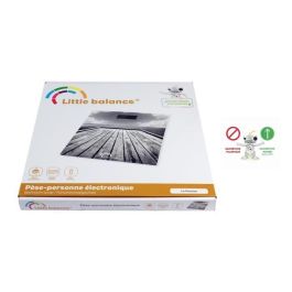 Little Balance Báscula electrónica Ponton 180 kg / 100 g Marrón - Diseño extraplano cristal templado 300x300mm, Pantalla LCD, Decoración única